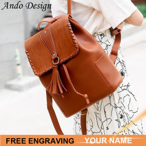 Ando Design New Fashion Backpack For Women Hight Quality Pu Leather Casual Shoulder Bag Waterproof Anti-Theft Lightweight Travel School Bag