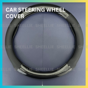 Car Steering Wheel Cover Universal Protection Anti Slip Good Quality Carbon Black 38cm