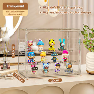 Acrylic Display Case Boxes Popmart Transparent Storage Organizer Toy Stackable Magnetic box
