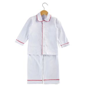 Winter Baby Clothes Christmas Long Sleeve Button Up Ruffle Pajamas Kids Matching Sleepwear Red Boys Girls Christmas Pyjamas Sets2026