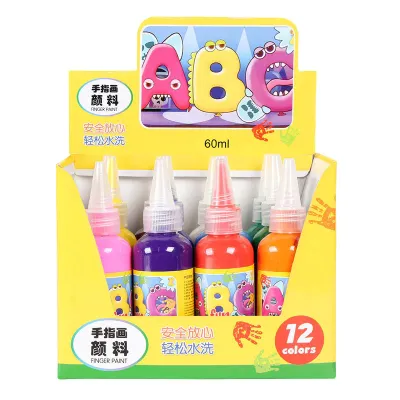 สีน้ำเข้มข้น 12 สี ปลอดสารพิษ สีน้ำวาดรูป สีเล่นเด็กนิ้ววาด สีโปสเตอร์ สีน้ำสำหรับเด็ก เสริมพัฒนาการเด็ก ของเล่น Toys Finger paint