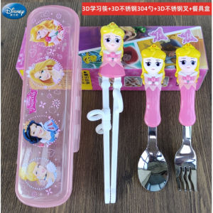 Set SUMPIT TRAINING SENDOK GARPU DIS NEY / Sendok Garpu Sumpit Training Set 3 in 1 / Sumpit Anak Karakter Kartun / Sendok Garpu Karakter / Tableware Anak Karakter