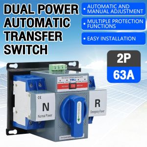 2P Din Rail ATS Dual Power Automatic Transfer Switch Electrical Selector Switches UninterruptedPower[Fast Shipping]