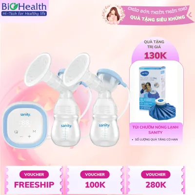 [CAO CẤP] Máy Hút Sữa Điện Đôi Sanity S6307.ENG Lực Hút Tốt Siêu Yên Tĩnh Ba Chế Độ Tùy Chỉnh Bảo Hành 2 Năm