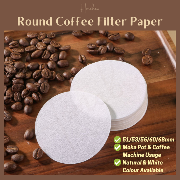 Homebrew 51/53/56/58/60mm Moka Pot Round Coffee Filter Paper White