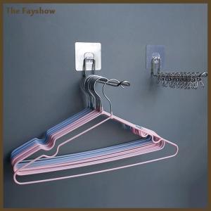 [The Fayshow] Versatile Wall-mounted Hanger Storage Space-saving Foldable Clothes Hanger Rack Windproof Anti-slip Organizer