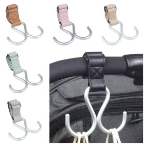 JPTD Double Hook Baby Stroller Hooks S Shape PU Hanging Hook Cute Cart Organizer Stroller Accessories Pram