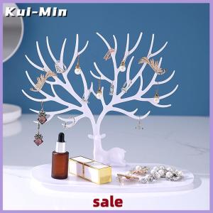 Kui-Min Jewelry Display Stand Tray Tree Storage Racks Earrings Necklaces Rings Jewelry Boxes Case Desktop Organizer Holder Make Up Decor