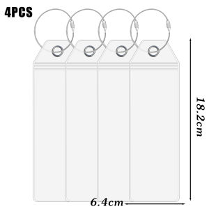 4Pcs Cruise Luggage Tag Holder Waterproof Zipper Clear PVC Plastic Accessories Stainless Steel for Royal Caribbean Cruises Travel