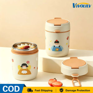 VIVOLILV Fast Delivery Shipping⚡️Multifunctional Cherry Insulated Lunch Box Stainless Steel Portable Breakfast Oatmeal Cup Mini Food Container for School Office