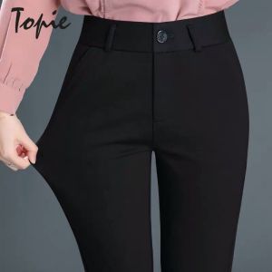 Topie trousers for women seluar perempuan palazzo 2023 New Black Nine Pants Lady Fashion Casual Pants S-4XL plus size seluar slack perempuan straight cut