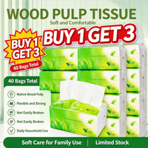 【BUY 1 TAKE 3】40Pcs Green Facial Paper Tissue towel paper towel automobile toilet paper