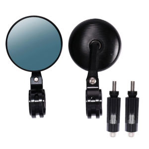 Motorcycle 7/8" Mini Handle Bar End Mirrors Handlebar Side Rearview Mirrors Blue Glass For Harley Honda Yamaha Cafe Racer Bobber