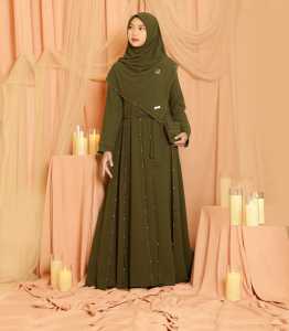 Kiukiu ZahirraSet - Set Gamis +Mutiara Swaroski - Gamis wanita muslimah -Gamis busui muslimah - Gamis Layer