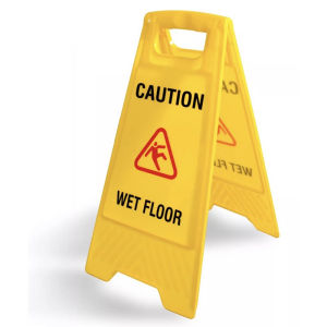 Heavy Duty Plastic Caution Wet Floor Signage / Warning Floor Signage Yellow LY-10A