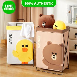 (39L)100% Authentic Line Friends Laundry Baskets High Quality Waterproof Portable Folding Collapsible Bathroom Bag Dirty Cloth Storage Hamper Laundry Basket Storage Basket LFB182