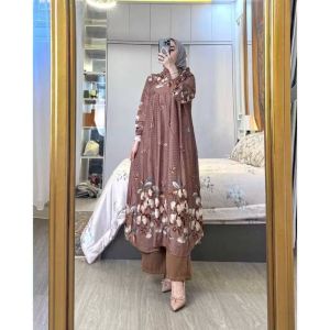 LONGSET TUNIK MOTIF TERBARU BAHAN RAYON DIAMOND BUSUI FRIENDLY JUMBO ALLSIZE
