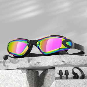 Comfortable Swimming Goggles Electroplate Diving Glasses Eyewears with Lens for Men Women Youth Sports Use