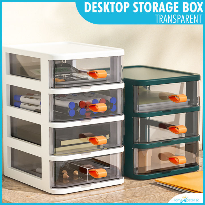 [SG Ready Stock] Transparent Desktop Drawer Storage Box Lazada Singapore