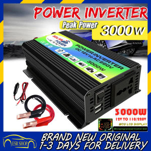 Peaks Power 3000W DC 12V To AC 110/220V Portable Car Power Inverter Modified Sine Wave Inverter Charger Converter Adapter Universal Socket Car Power Charger Inverter Car Inverter with 2.1A Dual USB Port Battery Clips 【Receive within 1-3 days】