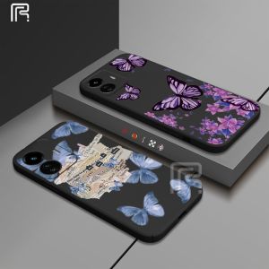 (Lokal Ready) Casing hp Realme C53 C51 C55 C33 C30 C31 C30S C35 Realme10 9i 8i 7i 5i 6i C2 C21Y C11 2021 C20 C25Y C17 C3 C12 C15  Vintage Ungu Biru Butterfly Kertas Graffiti Soft Case