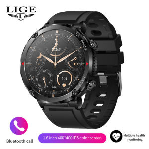 LIGE Original Smart Watch Men 1.6 Inch Full Touch Bracelet Fitness Tracker Sports Watches Bluetooth Call Smart Clock Waterproof Men Smartwatch+Box
