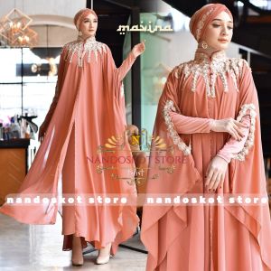 Kaftan Meydeena baju lebaran pesta dan kondangan mewah elegan terbaru full ceruty