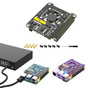 802.3Af/At GPIO Expansion Board For RPi 5 POE HAT PCB Adapter for Seamlessly Computer Integration