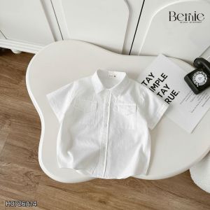 Áo sơ mi tay ngắn cho bé trai phối túi phong cách Vigorous size 9kg tới 28kg BERNIE KIDS H0726A14