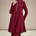 Sulam Baju Kurung Lace Rose Jacquard Baju Raya Sulam 2025 Pleated Kurung Baju Untuk Nikah Tunang Kurung Baju Melayu Perempuan Murah Cantik. 