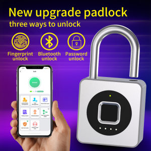 Fingerprint padlock Smart door lock Bluetooth waterproof rust-proof indoor and outdoor Electronic lock Truck lock grill door padlock