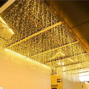 LATTOUR Christmas Lights Curtain Icicle Light 10M Christmas Decor Waterproof Christmas Light