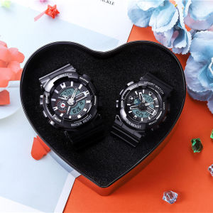 SANDA Fashion Casual Mens Women Couples Sports Watch Digital Quartz Dual Display Watch Waterproof Shockproof Chronograph Complete Calendar Luminous Watch For Couples