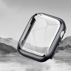 Curved Glass PC Protection Case for Apple Watch Series 7 41mm 45mm Curved Waterproof Shell Film for I Watch Accessories