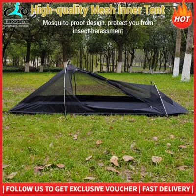 LIXADA HUIOP Backpacking Tent 1 Person Ultralight Aluminum Pole Stormproof Camping Tent Suitable for Four Seasons Single Person Tent Best one Person Tent Special floor cloth Green