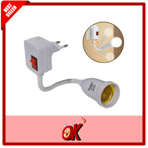 WokeOkay Fitting Lampu Fleksibel Plus Switch On/Off Colokan Ke Listrik