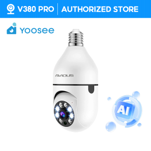 YOOSEE Q16S AI Smart Camera Wireless IP CCTV E27 Light Bulb 1080P HD Night Vision IP Camera connect to mobile 360 ° Panoramic Rotatable Smart Security CCTV Camera baby motion detection Indoor and Outdoor Two-Way Audio Cost-Effective Surveillance