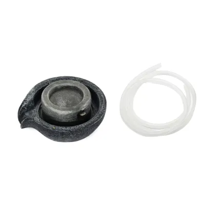 LABAICAI Resin Simulation Stone Mill Fountain Layered Water Flow with 60cm Pipe Waterfall Fountain Decor Creative Circulating Waterfall Water Fountain Garden Decor
