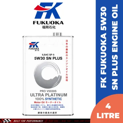 FK FUKUOKA V5030S 5W30 Fully Synthetic SN Plus 4L Engine Oil For Proton/ Perodua/ Toyota