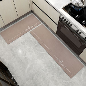Kitchen Floor Mat Absorbentand Oil Absorption Non-Slip Floor Mat Long Bathroom Non-Slip Foot Mat Wipable Dirt Strip Mat Nordic Carpet Entrance Doorway Mat Household Bedroom Carpet