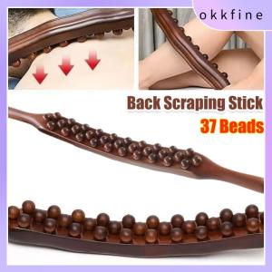 OKKFINE Universal Body Massaging Stick 37 Beads Handheld Massage Tool Durable Relax Therapy Back Scraping Stick
