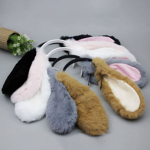 [haoh] Cute Bunny Ears Headband Plush Rabbit Hair Hoop Headwear Cosplay Costume Hair Accessories For Adults Party