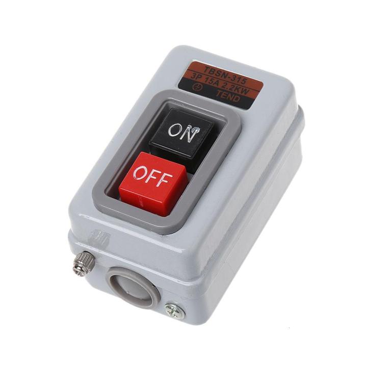 TBSN-315 AC 380V 15A 2.2KW ON/OFF 3 Phase Self-Locking Power Push ...