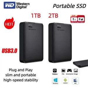 Western Digital WD Elements Portable External Hard Drive SSD 1TB 2TB 4TB USB 3.0 High Speed Hard Disk SSD For Laptop PC Mac