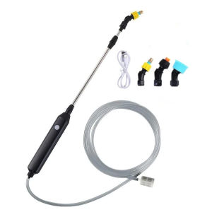 TIHOLE USB Rechargeable Electric Sprayer 2400mAh High Pressure Garden Sprinkler with 3 Nozzle Mist Shower Fan Jet Extendable Water Plant Car Disinfect