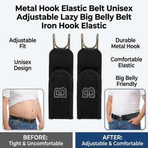 Elastic Adjustable Belt Buckle Waist Accessory For Men Women/Stretch Magic Tape Iron Hook/Comfort Fit For Daily Wear Work Casual
