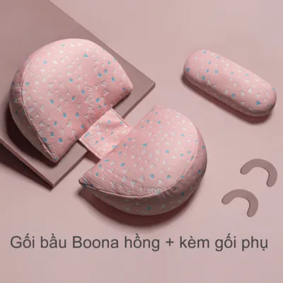 Gối bà bầu cánh tiên cao cấp Boona giảm tối đa đau lưng tặng kèm gối phụ hỗ trợ mẹ và bé ngủ ngon giấc