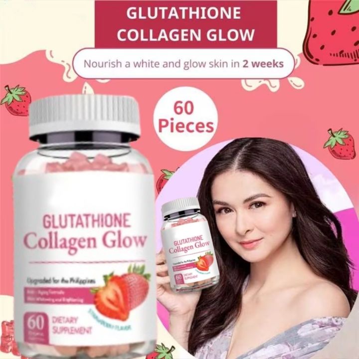 Glutathione Collagen Gummies Anti-Aging Whitening Skin Glow Collagen ...