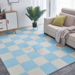 พรม พรมจิ๊กซอว์ แถมฟรีขอบปิด พรมปูพื้นห้อง แผ่นรองพื้น พรมปูพื้นห้องนอน ขนาด30x30cm. พรม DIY พรมกํามะหยี่