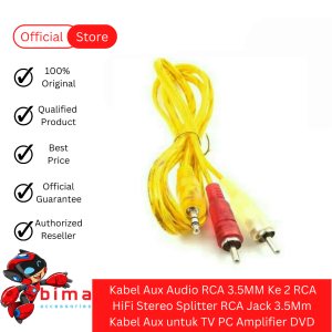Kabel Aux Audio RCA Jack 3.5Mm 1 Ke 2 RCA Splitter 2 Male to 1 Male Cable Splitter TV PC DVD